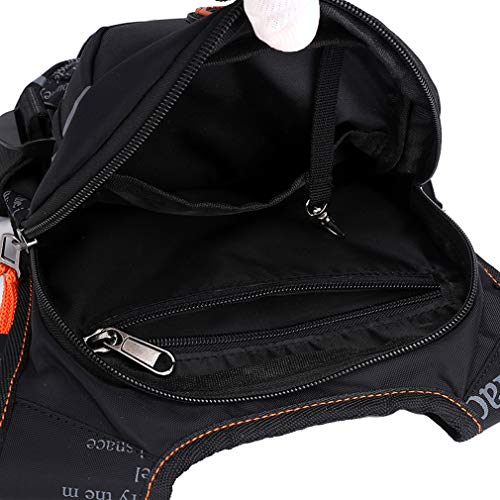 Xieben Nylon Pierna Bolsa para Hombres Mujeres Paquete de Cintura Multifunción Motocicleta Camping Negro