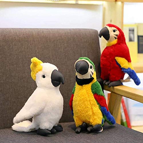 Xin Yao Store Juguete Suave 4 Piezas Simulación Felpa Loro Pájaro Niños Juguete Decoración Simulación Peluche Juguete Niños Navidad Fiesta Regalo