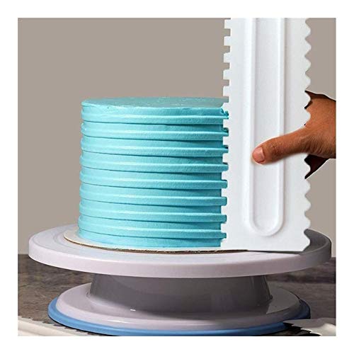 XINGJIJIJIA Receta Herramientas CING Peine de la Torta del raspador Texturas Pasta de azúcar Crema Batida espátula de Borde Suave for Hornear los Pasteles recogiendo (Color : E)