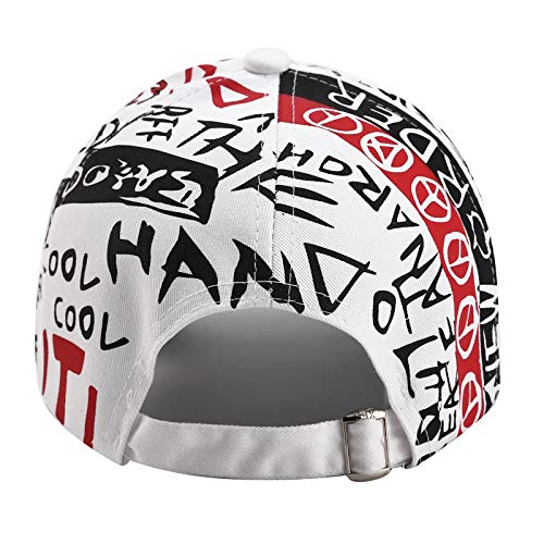 XingXiang Las Nuevas Letras de la Pintada Gorra de béisbol de paternidad Hombres y Mujeres viajan a lo Largo del Casquillo del Curvada Deportes Sombrero Casual (Color : White, Size : 58-60cm)