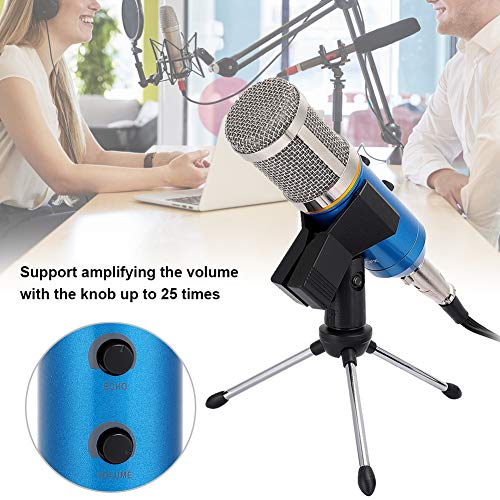 Xinwoer Micrófono, 3.5 mm Esponja a Prueba de Viento chapada en Oro Reverberación incorporada Controlador de micrófono de Mano Gratis para computadora Condensador Transmisión en Vivo Karaoke