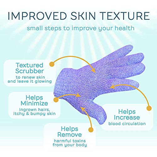 Xiton 4 PIEZAS Guantes De BañO Exfoliantes Cuerpo Completo Guantes De Ducha Spa Accesorios De ExfoliacióN Scrubs Away CéLulas Muertas Por Piel Suave Y Mejora La CirculacióN SanguíNea