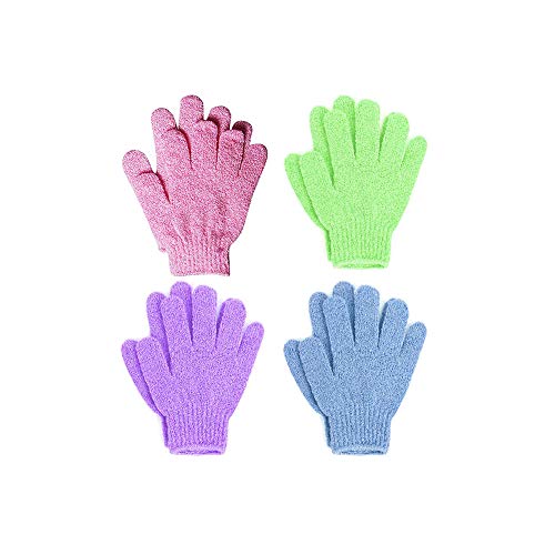 Xiton 4 PIEZAS Guantes De BañO Exfoliantes Cuerpo Completo Guantes De Ducha Spa Accesorios De ExfoliacióN Scrubs Away CéLulas Muertas Por Piel Suave Y Mejora La CirculacióN SanguíNea