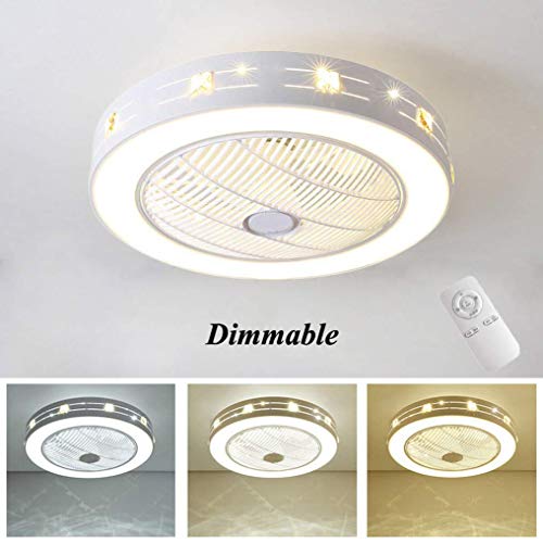 XMYX Ventilador de Techo con Luz y Mando a Distancia Ventilador Silencioso Lámpara de Techo LED Regulable Moderna Ventilador Invisible Cuarto de Estar Dormitorio Guardería Plafón Fan, 72W, 59 cm