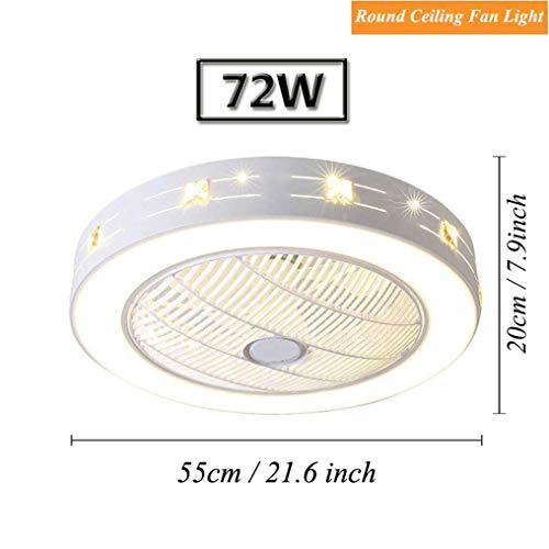 XMYX Ventilador de Techo con Luz y Mando a Distancia Ventilador Silencioso Lámpara de Techo LED Regulable Moderna Ventilador Invisible Cuarto de Estar Dormitorio Guardería Plafón Fan, 72W, 59 cm