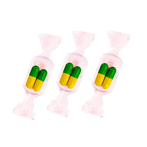 XTFF Organizador De Joyas, Bonita Caja De Almacenamiento De Maquillaje Transparente con Forma De Caramelo para Chicas Adolescentes, Mini Bolsa De Pendientes Portátiles,