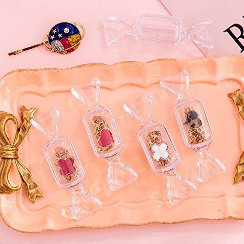 XTFF Organizador De Joyas, Bonita Caja De Almacenamiento De Maquillaje Transparente con Forma De Caramelo para Chicas Adolescentes, Mini Bolsa De Pendientes Portátiles,