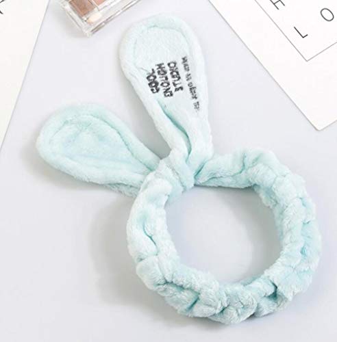 XZY   Cómodo Oreja de Conejo SPA Baño Ducha Maquillaje Lavado Rostro Cosmético Diadema Bandas para el Cabello, Rosa Claro