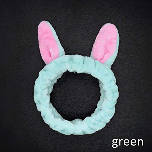 XZY Mujeres Maquillaje Banda para el Cabello   Orejas de Conejo Bandas para el Cabello Lavado Suave Cara Baño Diadema Envoltura de la Cabeza Turbante Accesorios para el Cabello, Rosa