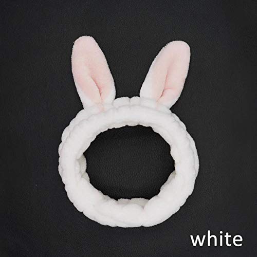 XZY Mujeres Maquillaje Banda para el Cabello   Orejas de Conejo Bandas para el Cabello Lavado Suave Cara Baño Diadema Envoltura de la Cabeza Turbante Accesorios para el Cabello, Rosa