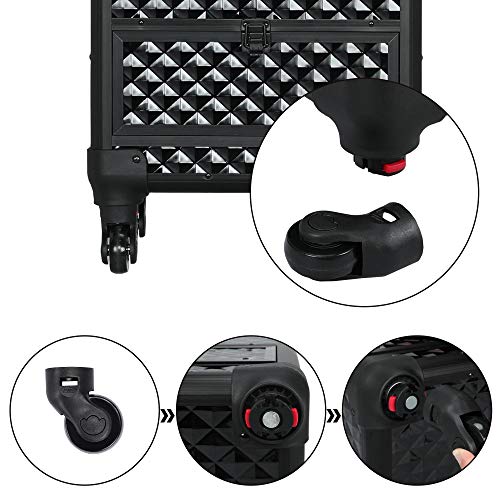 Yaheetech Melate de Maquillaje Estuche Cosméticos Maletín Profesional Malete con Ruedas para Salón Peluquería