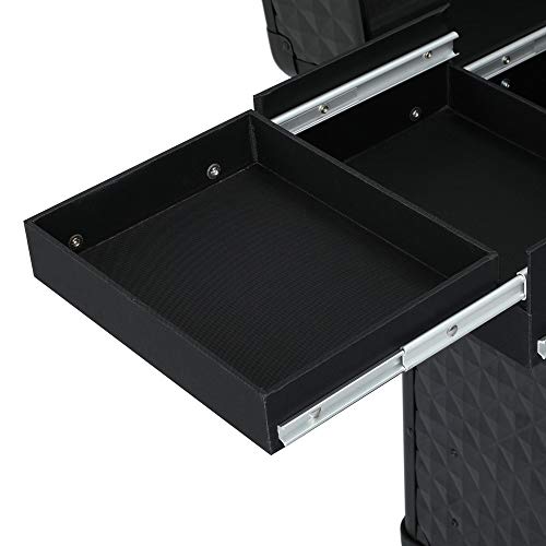 Yaheetech Melate de Maquillaje Estuche Cosméticos Maletín Profesional Malete con Ruedas para Salón Peluquería