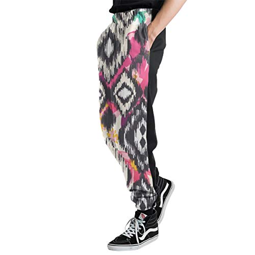 Yaitty - Pantalones de chándal para Hombre y Mujer, diseño Oriental étnico Boho Talavera, Negro, XXXL