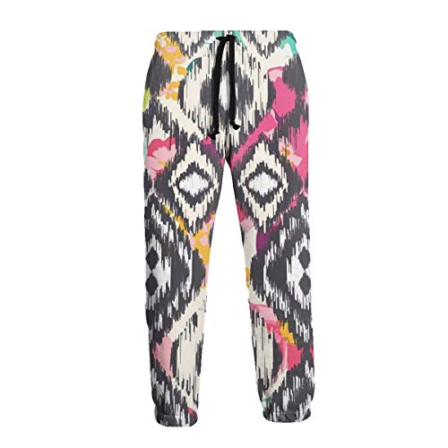 Yaitty - Pantalones de chándal para Hombre y Mujer, diseño Oriental étnico Boho Talavera, Negro, XXXL
