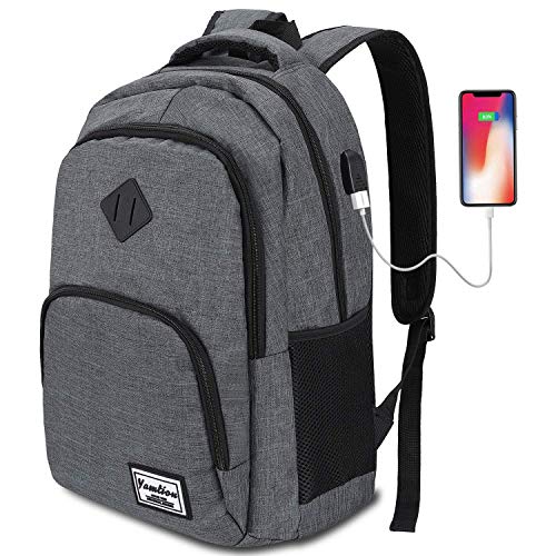 YAMTION Mochilas Escolares Juveniles,Mochila para portátil con Puerto de Carga USB,para Escolar Negocio Trabajo