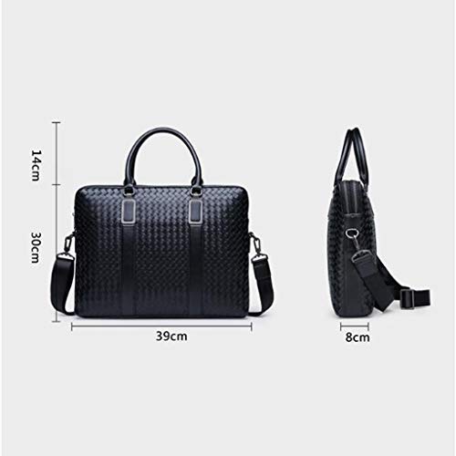 YANHUA Maletín 14 Pulgadas portátil Bolso, Bolso de totalizador Bolsa de Mensajero Bandolera Hombro Bolsas para Hombres Escuela Oficina Negocio Trabajo Empleo Superior-manija Bolsa Negro