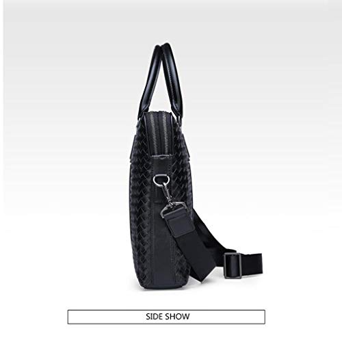 YANHUA Maletín 14 Pulgadas portátil Bolso, Bolso de totalizador Bolsa de Mensajero Bandolera Hombro Bolsas para Hombres Escuela Oficina Negocio Trabajo Empleo Superior-manija Bolsa Negro