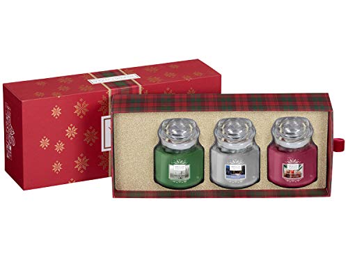 Yankee Candle Set de Regalo con 3 Velas Aromáticas en Tarro Pequeño, Colección Alpine Christmas, Estuche de Regalo Navideño