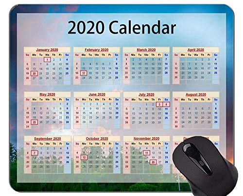 Yanteng 2020 Galaxy Calendar Mouse Pads Personalizados, Hermosos pastizales con temática de pastizales