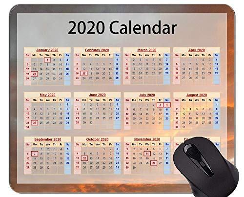 Yanteng 2020 Galaxy Calendar Mouse Pads Personalizados, Sunset Sky Themed Mouse Pads