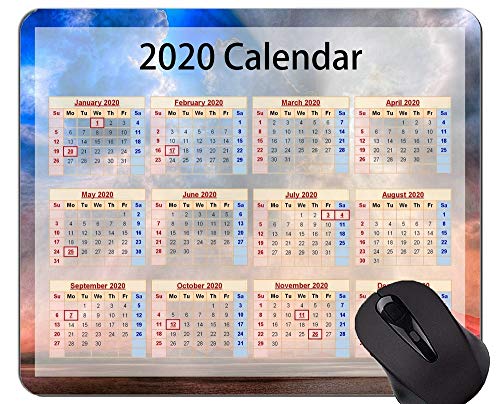 Yanteng Alfombrillas de ratón Calendario 2020 Personalizadas, Alfombrillas de ratón temáticas Beach Sky