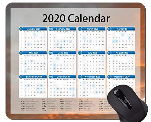 Yanteng Alfombrillas de ratón Premium Doradas del Calendario 2020 Personalizadas, Alfombrilla de ratón de Oficina temática Prairie Mountain Peak