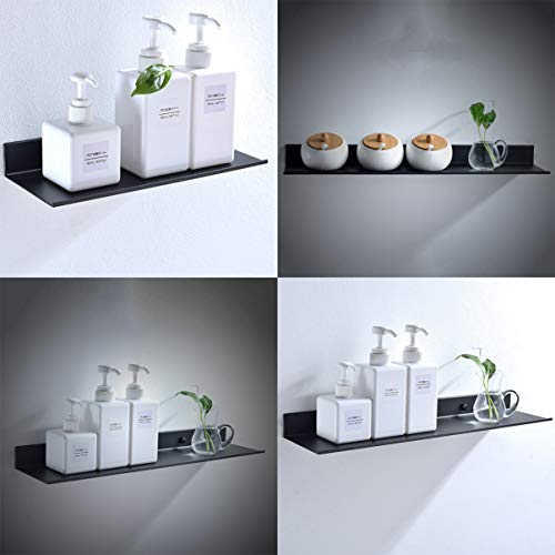 Yardwe Estante para baño Estantes de Metal montados en la Pared Almacenamiento de Ahorro de Espacio Estantería Champú Jabonera para Cocina Baño Casa (30 cm)