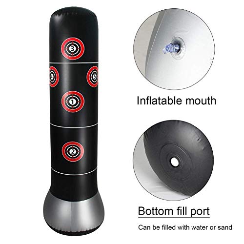 YAVOCOS Saco De Arena Saco De Arena Pesado Inflable Saco De Entrenamiento De Vaso Independiente con Inflador De Aire