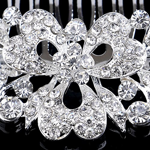 YAZILIND Novia Peine de Flores Rhinestones Mujer Exquisita Boda Tocado Pelo Accesorios