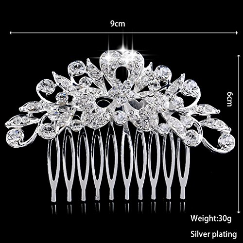 YAZILIND Novia Peine de Flores Rhinestones Mujer Exquisita Boda Tocado Pelo Accesorios