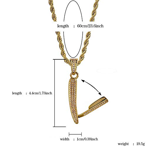 YBCN - Collar con colgante de maquinilla de afeitar para hombre, diseño de zircón creativo, accesorios de joyería de moda rapero