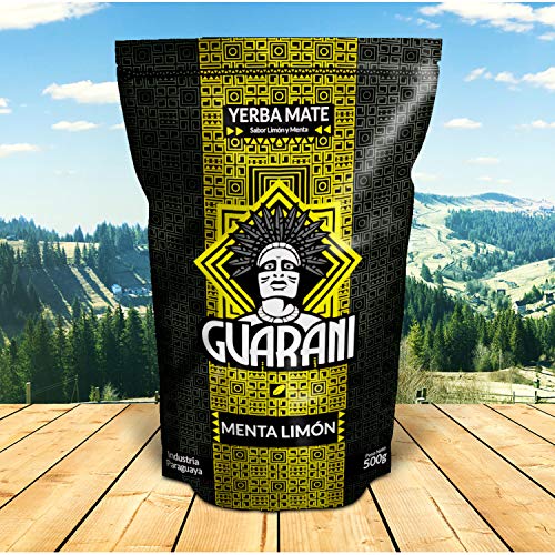 Yerba Mate Guarani Menta Limon 2x500g | Guarani Menta Limon | Yerba Mate de Paraguay | Yerba Mate con Cafeína Natural | Yerba Mate con Hierbas 1000g