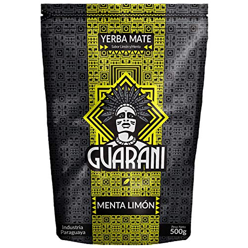 Yerba Mate Guarani Menta Limon 2x500g | Guarani Menta Limon | Yerba Mate de Paraguay | Yerba Mate con Cafeína Natural | Yerba Mate con Hierbas 1000g