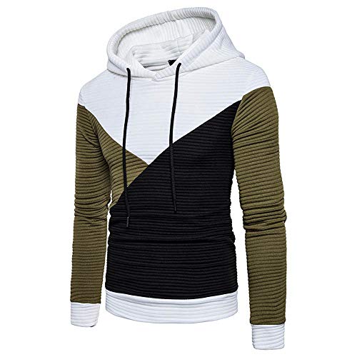 Yesmile ⭐ Hombre sudadera con capucha Invierno calentar elástico traje de deportes al aire libre manga larga Ajustado Delgado patchwork color liso estilo simple