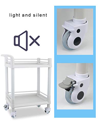 YHDD Utilidad de la compra lleno de ABS con suciedad ajustable Cubo y 1 cajón |3-Tier salón de spa de belleza peluquería del balanceo de la carretilla de la compra de Laboratorio, salón de belleza, cl