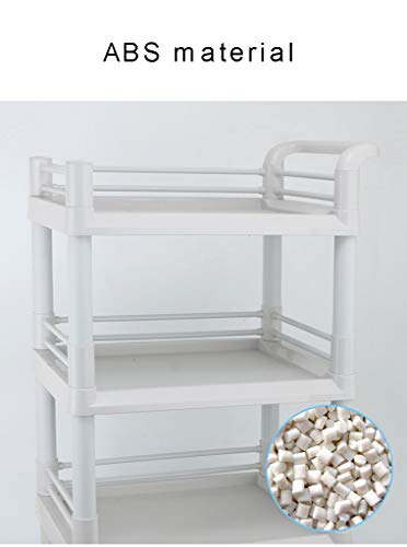 YHDD Utilidad de la compra lleno de ABS con suciedad ajustable Cubo y 1 cajón |3-Tier salón de spa de belleza peluquería del balanceo de la carretilla de la compra de Laboratorio, salón de belleza, cl