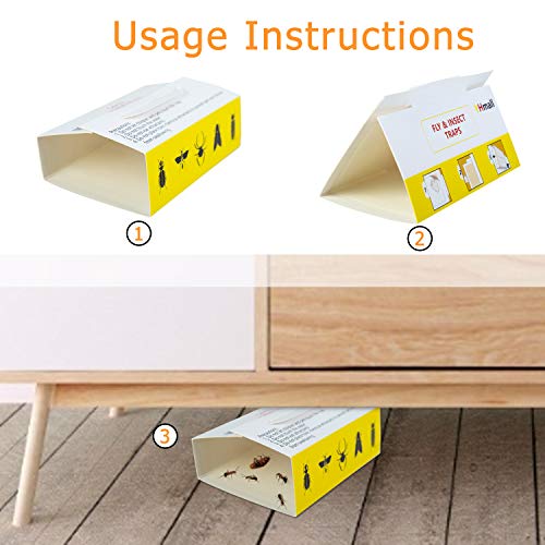 YHmall 12 trampas para Insectos trampas para Insectos contra cucarachas Multi Insectos Trampa para Moscas Pegatina Amarilla