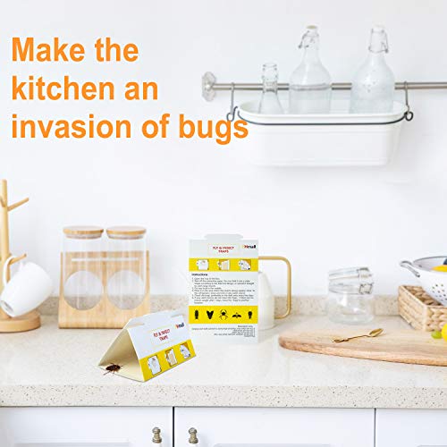 YHmall 12 trampas para Insectos trampas para Insectos contra cucarachas Multi Insectos Trampa para Moscas Pegatina Amarilla