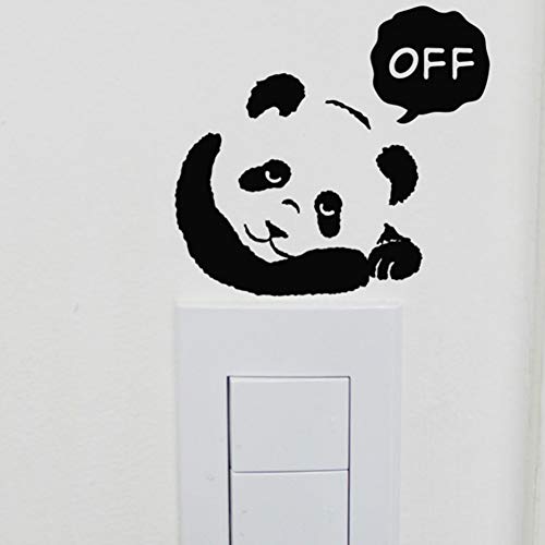 YIDALAO Pegatinas de pared Cute Cartoon Big Eye Panda Switch Sticker Room Wall Glass Decoration Pegatinas Gratis