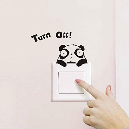 YIDALAO Pegatinas de pared Cute Cartoon Big Eye Panda Switch Sticker Room Wall Glass Decoration Pegatinas Gratis