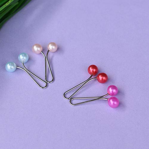 Yinuneronsty 12 Unids/Pack Bufandas De Mujer Musulmana Hijab Clips En U De Acero Inoxidable Colgante De Bola De Perlas De Imitación De Color Broche De Mantón De Seguridad Alfileres