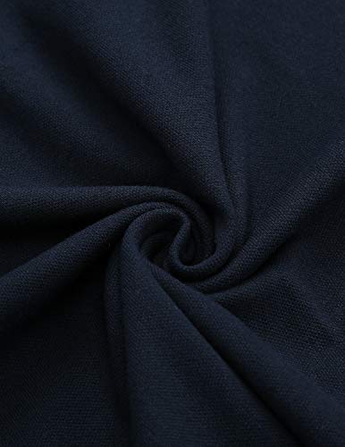 YIPIN Hombre Polo de Manga Corta Bordado de Ciervo Deporte Golf Camisa Poloshirt Negocios Camiseta de Tennis Verano T-Shirt,Marina,XXL