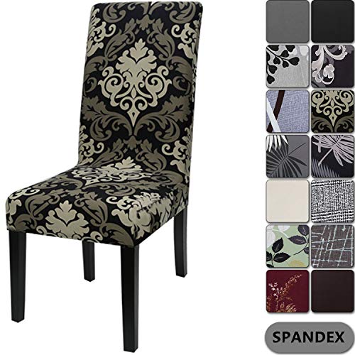 YISUN Fundas de Silla de Comedor en Spandex, Elásticas y Modernas, Extraíbles y Lavables, Fundas de Licra para Sillas Altas 4/6 Piezas Fundas Protectoras para Sillas