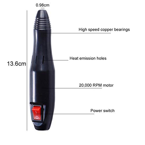 YIYYI, máquina de manicura eléctrica, Kit de herramientas de lijado para arte de uñas, brocas para uñas, cortadores de molino de cerámica para manicura, barniz de gel para uñas