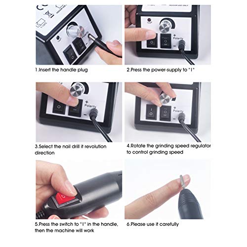 YIYYI, máquina de manicura eléctrica, Kit de herramientas de lijado para arte de uñas, brocas para uñas, cortadores de molino de cerámica para manicura, barniz de gel para uñas