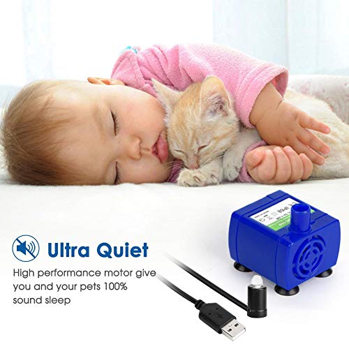 Ymiko Cat Fountain Pump, Reemplazo de la Bomba Sumergible para la Fuente de Agua para Mascotas Silent Subtitue de la Bomba de bajo Consumo, para Mascotas Cat Foutains de Agua Potable