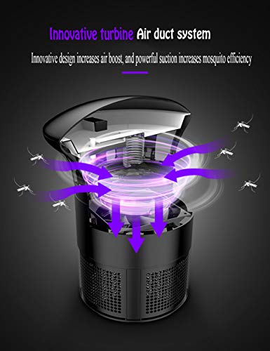 YOLL 2019 Nuevo Hot Mosquito Killer Dormitorio Insecto Trampa Fotocatalizador Mosquito Asesino Lámpara Forma de Seta con Luz LED Las Mujeres Embarazadas niños Pueden Usarlo con Confianza,Black