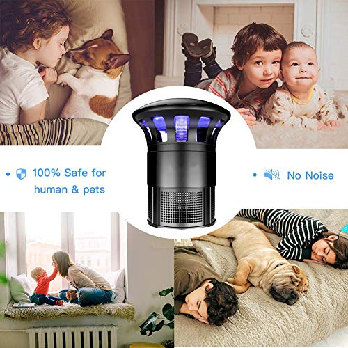 YOLL 2019 Nuevo Hot Mosquito Killer Dormitorio Insecto Trampa Fotocatalizador Mosquito Asesino Lámpara Forma de Seta con Luz LED Las Mujeres Embarazadas niños Pueden Usarlo con Confianza,Black
