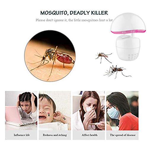 YOLL 2019 Nuevo Hot Mosquito Killer Dormitorio Insecto Trampa Fotocatalizador Mosquito Asesino Lámpara Forma de Seta con Luz LED Las Mujeres Embarazadas niños Pueden Usarlo con Confianza,Pink,1PSC
