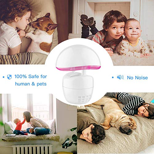 YOLL 2019 Nuevo Hot Mosquito Killer Dormitorio Insecto Trampa Fotocatalizador Mosquito Asesino Lámpara Forma de Seta con Luz LED Las Mujeres Embarazadas niños Pueden Usarlo con Confianza,Pink,1PSC
